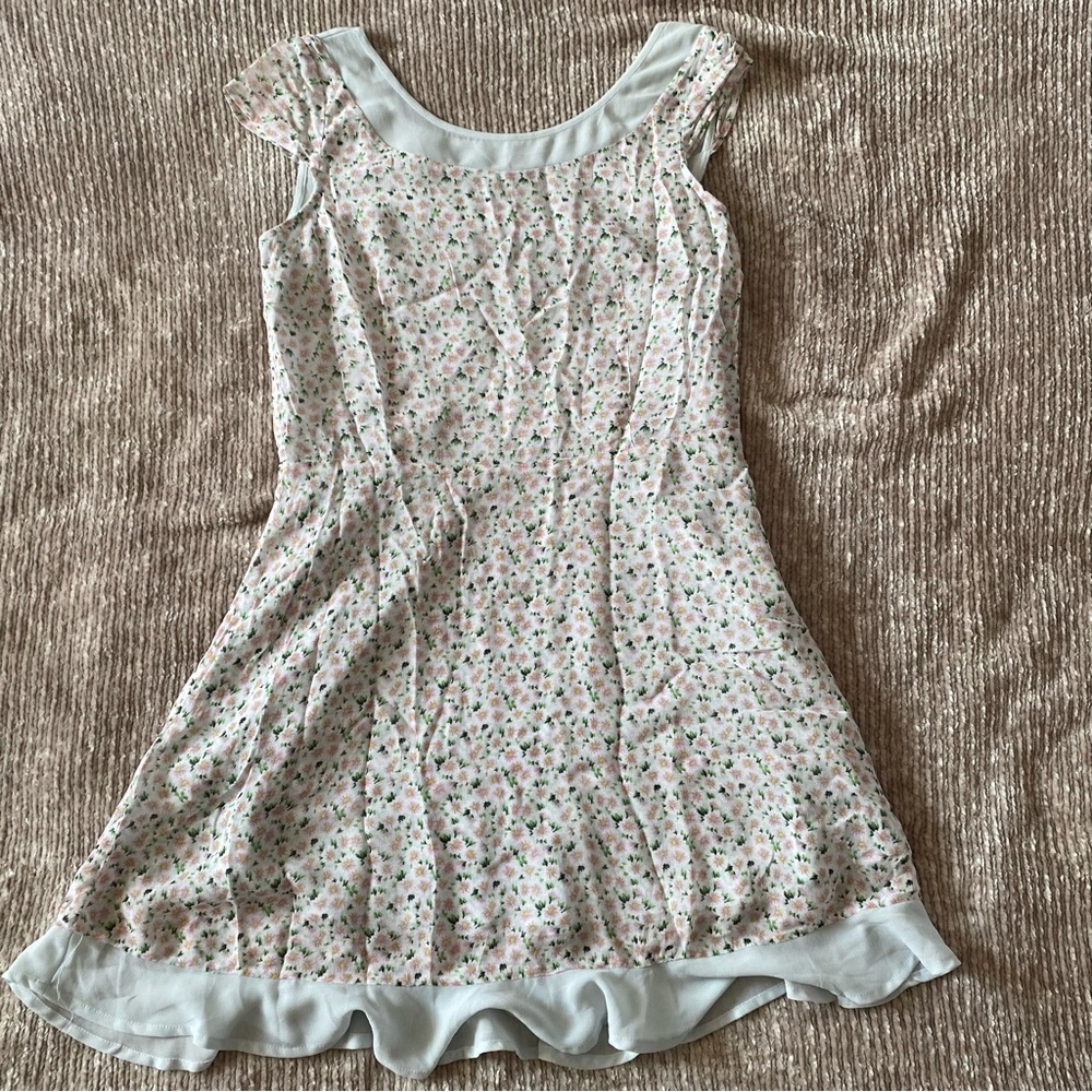 French Connection Floral Mini Dress - White and Pink